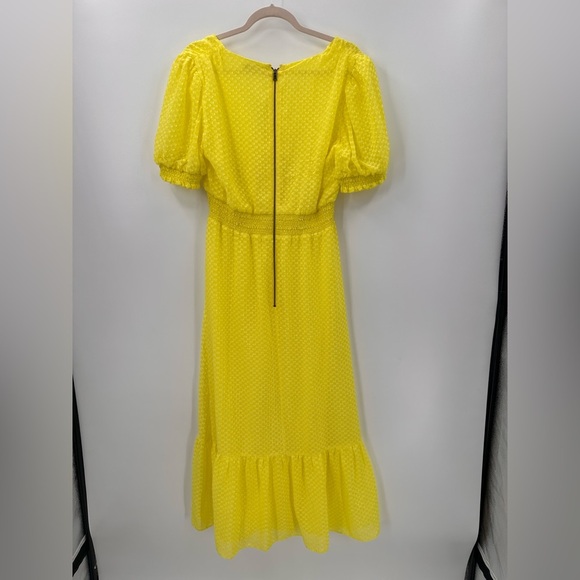 Alice + Olivia Angela Tirred Deep V-Neck Midi Dress Size 10 - Picture 7 of 9